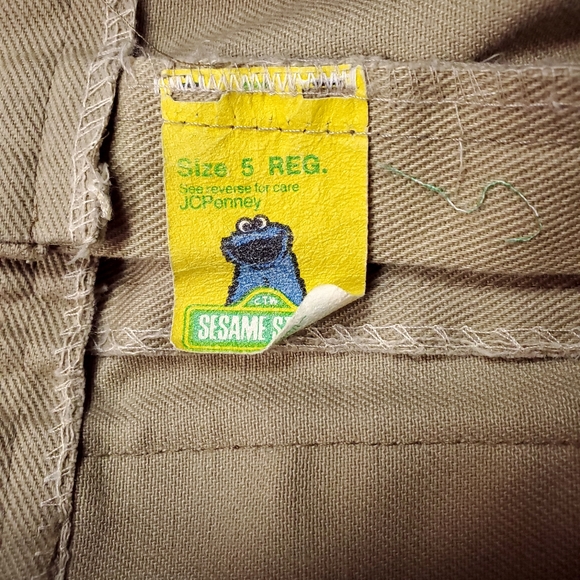 Vintage Sesame Street JC Penney Boys Khaki Pants Cookie Monster Baseball size 5 - Picture 5 of 12